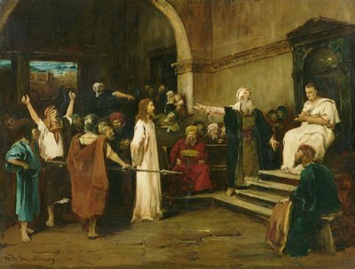 Christus voor Pilatus, 1880 door Mihály Munkácsy